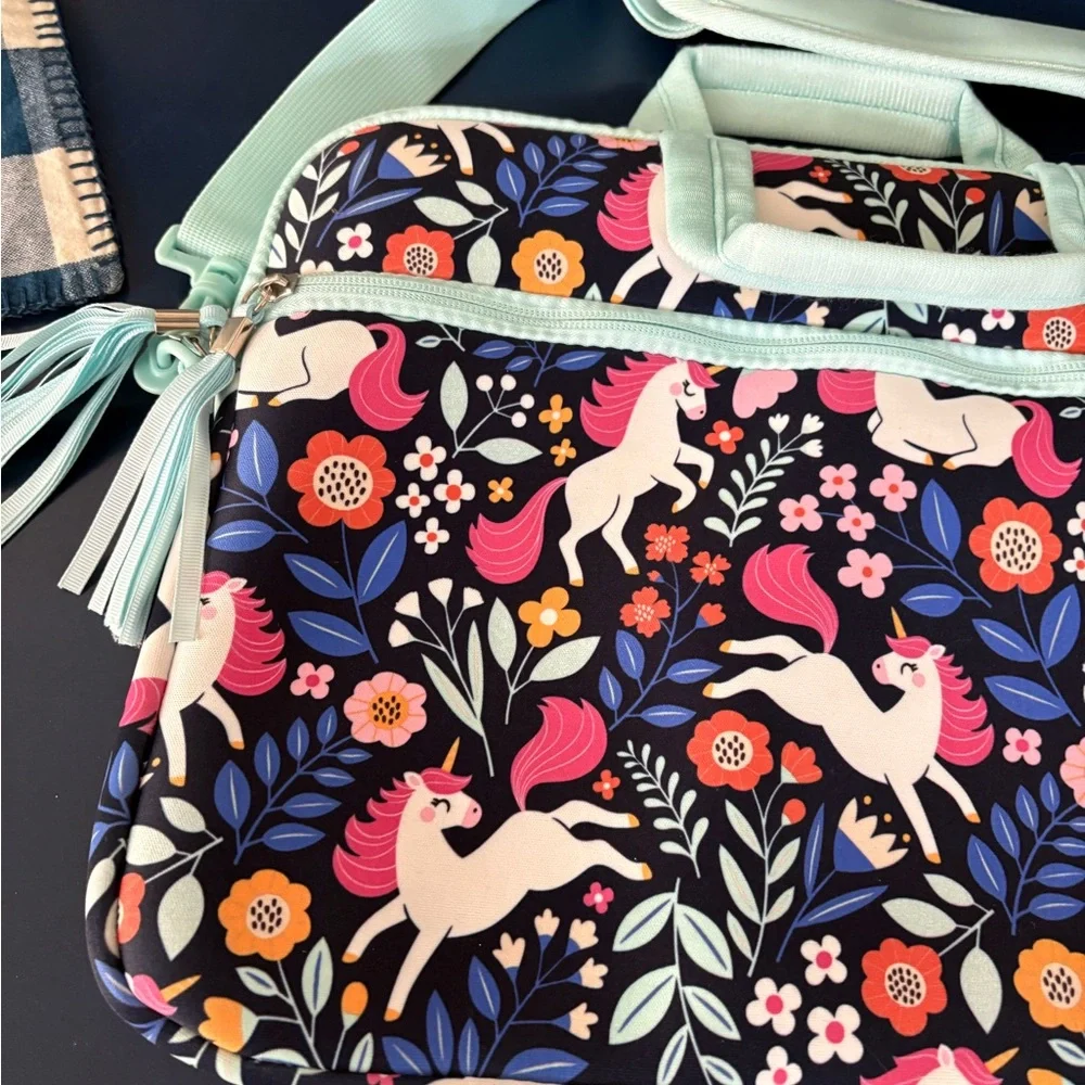 Floral Unicorn Print laptop/carryall bag